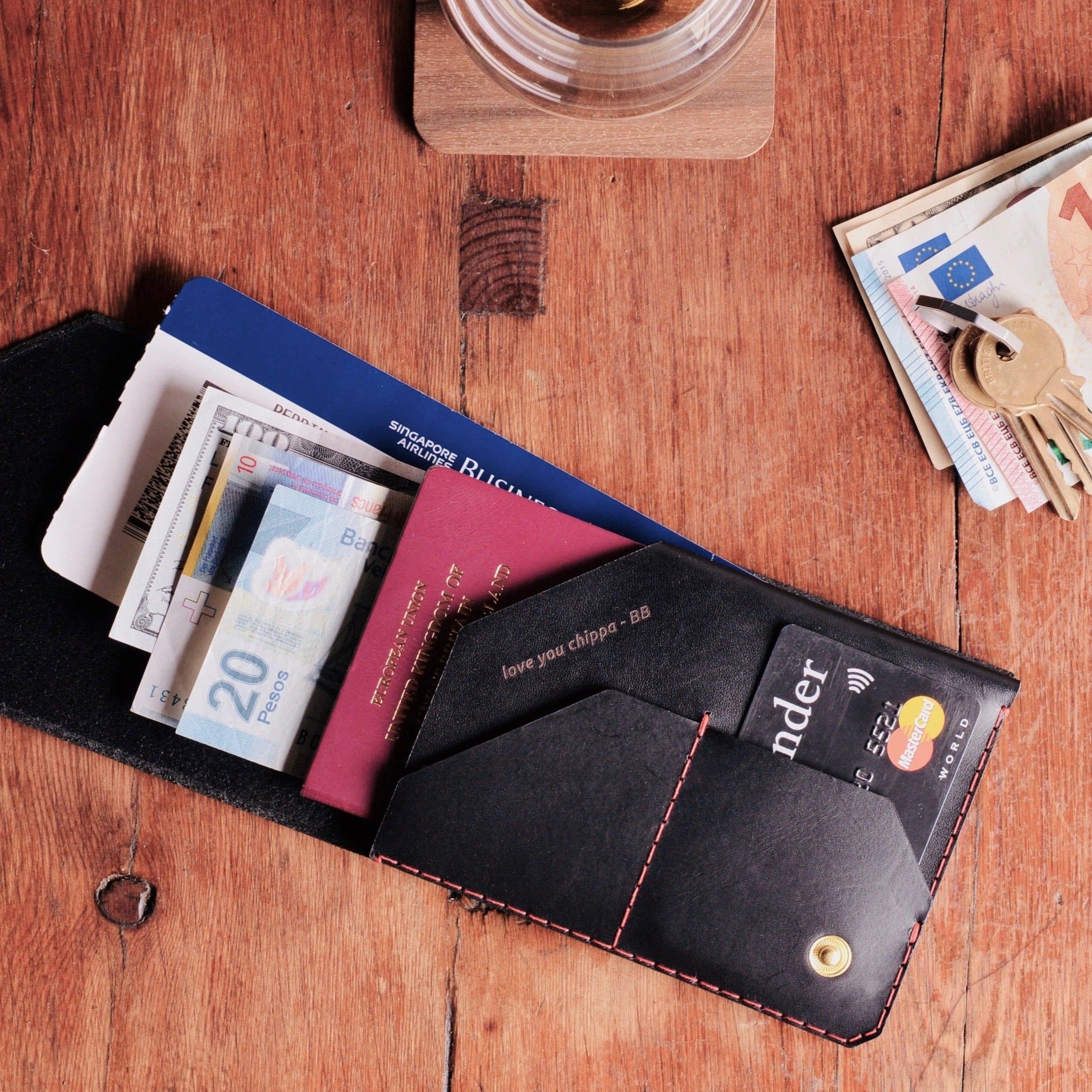 Travel Wallet - Charcoal made in England by Wingback.