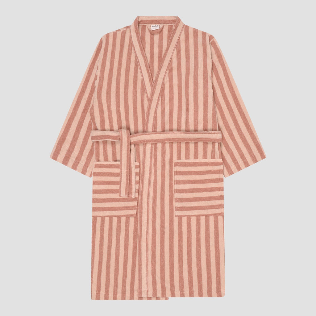 Piglet in Bed - 100% Cotton Striped Robe, Sand Shell - Buy Me Once UK
