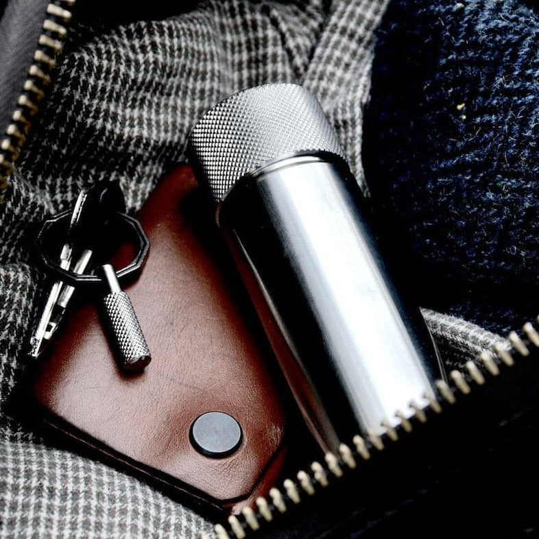 100ml Hip Flask - Steel made in England by Wingback.