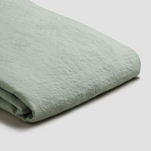 Sage Green Linen Fitted Sheet