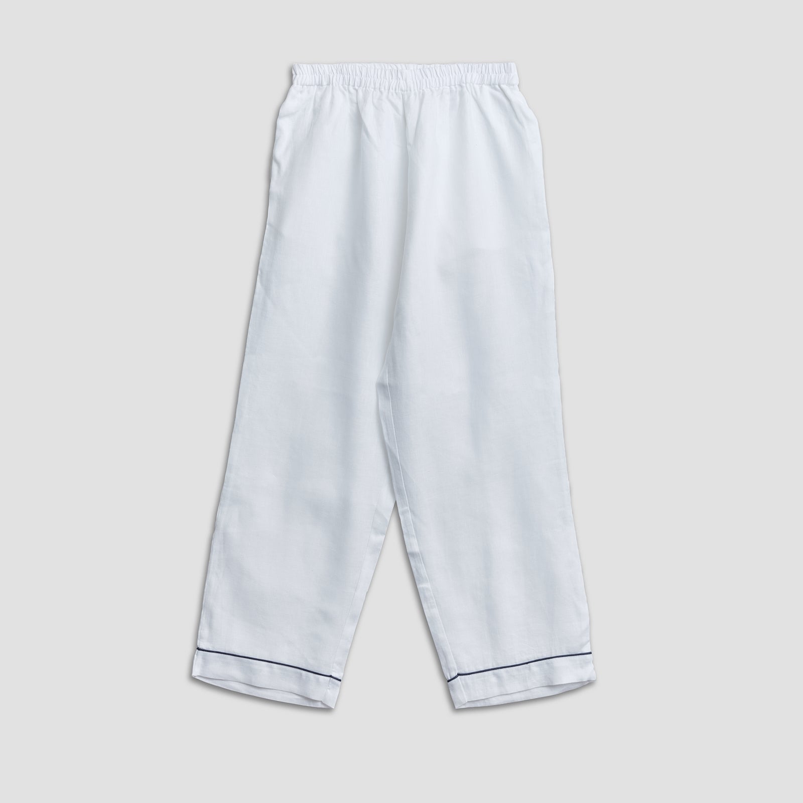 White Linen Pyjama Trouser Set