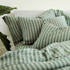 Pine Green Pembroke Stripe Linen Pillowcases (Pair)