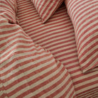 Sandstone Red Pembroke Stripe Linen Fitted Sheet