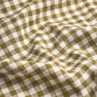 Botanical Green Gingham Linen Fitted Sheet