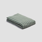 Pine Green Pembroke Stripe Linen Flat Sheet