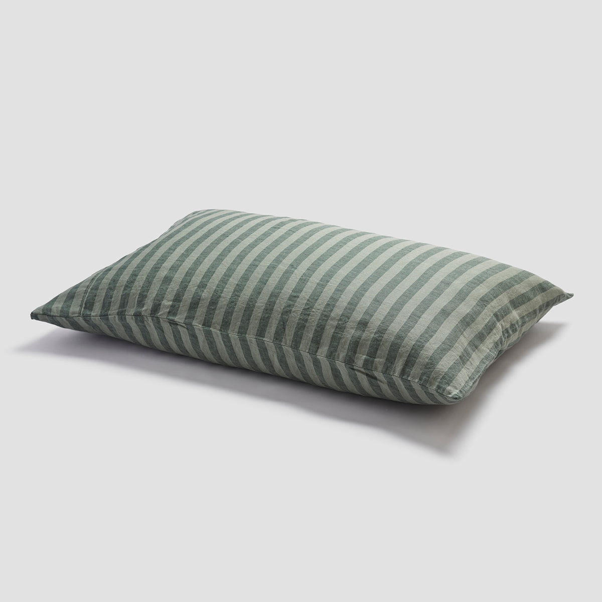 Pine Green Pembroke Stripe Linen Pillowcases (Pair)