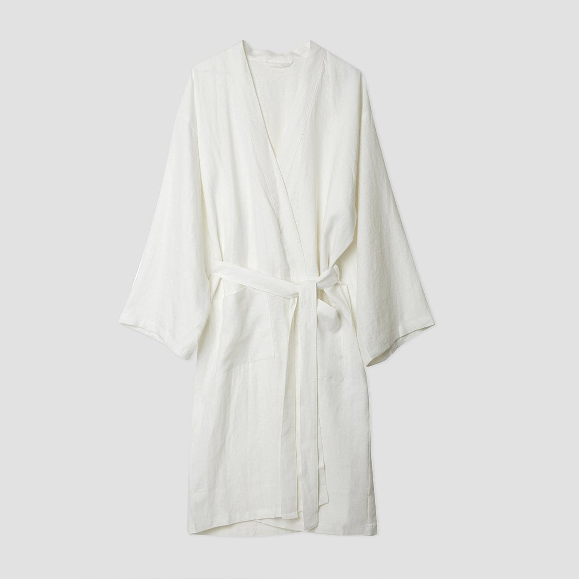 White Linen Robe - Piglet in Bed