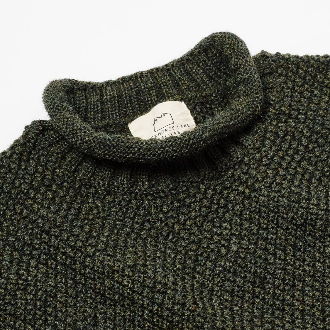 Blackhorse Lane Ateliers - British Wool Guernsey Unisex Jumper, Green - Buy Me Once UK