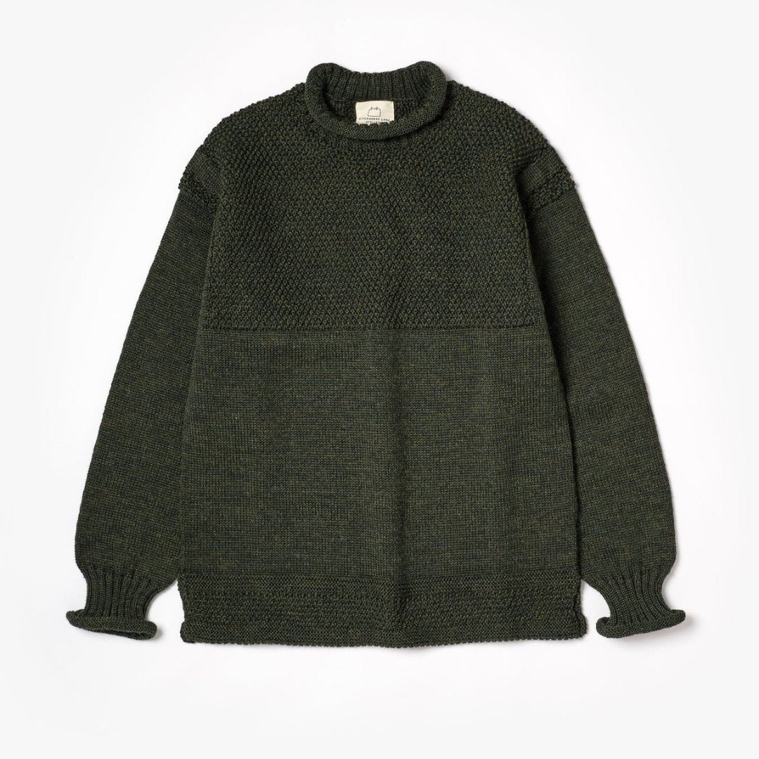 Blackhorse Lane Ateliers - British Wool Guernsey Unisex Jumper, Green - Buy Me Once UK