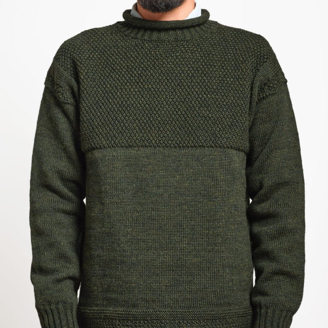 Blackhorse Lane Ateliers - British Wool Guernsey Unisex Jumper, Green - Buy Me Once UK