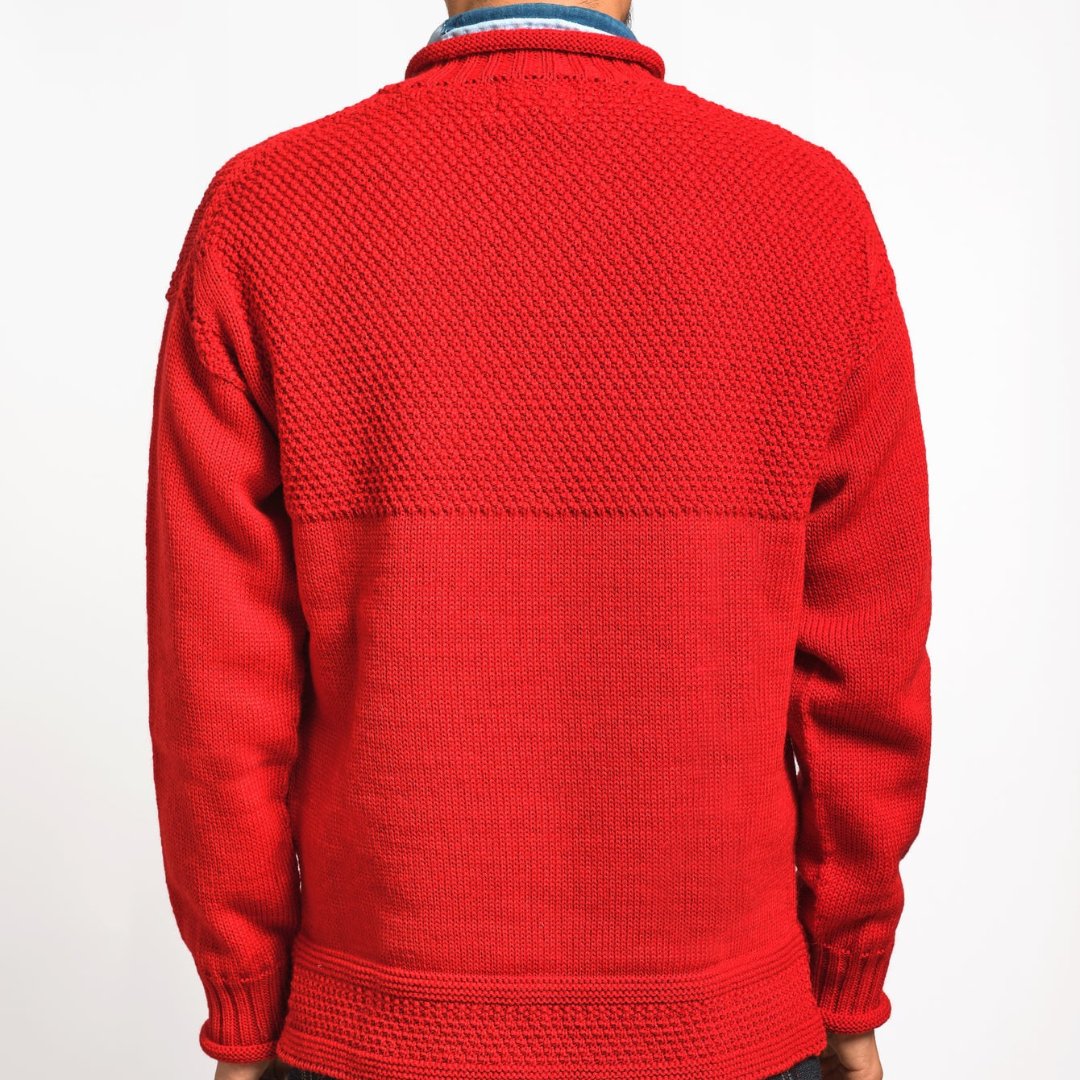 Blackhorse Lane Ateliers - British Wool Guernsey Unisex Jumper, Red - Buy Me Once UK