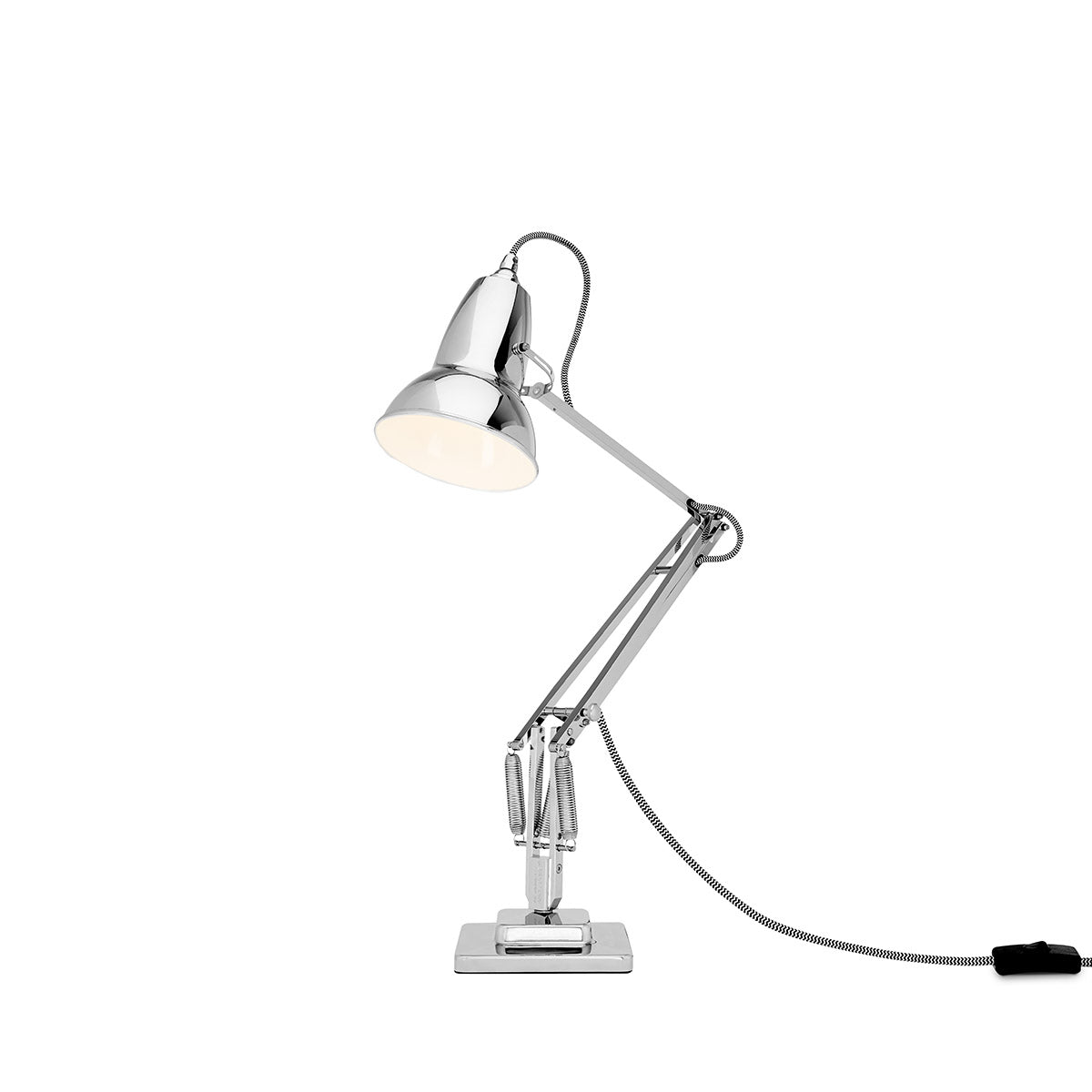 Sleek Anglepoise Original 1227 Desk Lamp in Bright Chrome. Durable, stylish, and perfect for modern workspaces.