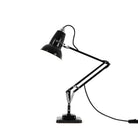 Close-up of premium, durable Jet Black Anglepoise Original 1227™ Mini Desk Lamp showcasing its large shade and sleek side profile.