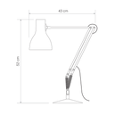 Overall dimension diagram of the Anglepoise Type 75 Desk Lamp