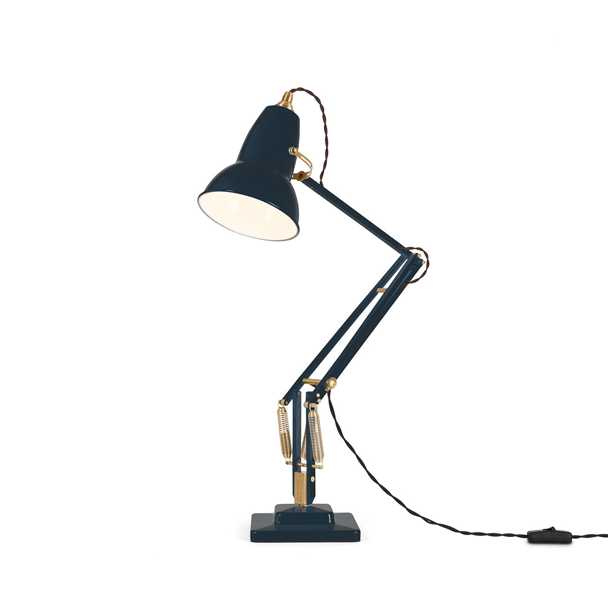 Elegant and durable Ink Blue Anglepoise Original 1227™ Brass Desk Lamp. Ideal for stylish, high-quality home office lighting.