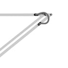 High-quality durable Anglepoise Original 1227™ Desk Lamp in Bright Chrome. Close-up of adjustable arm with striped cord for flexible lighting.