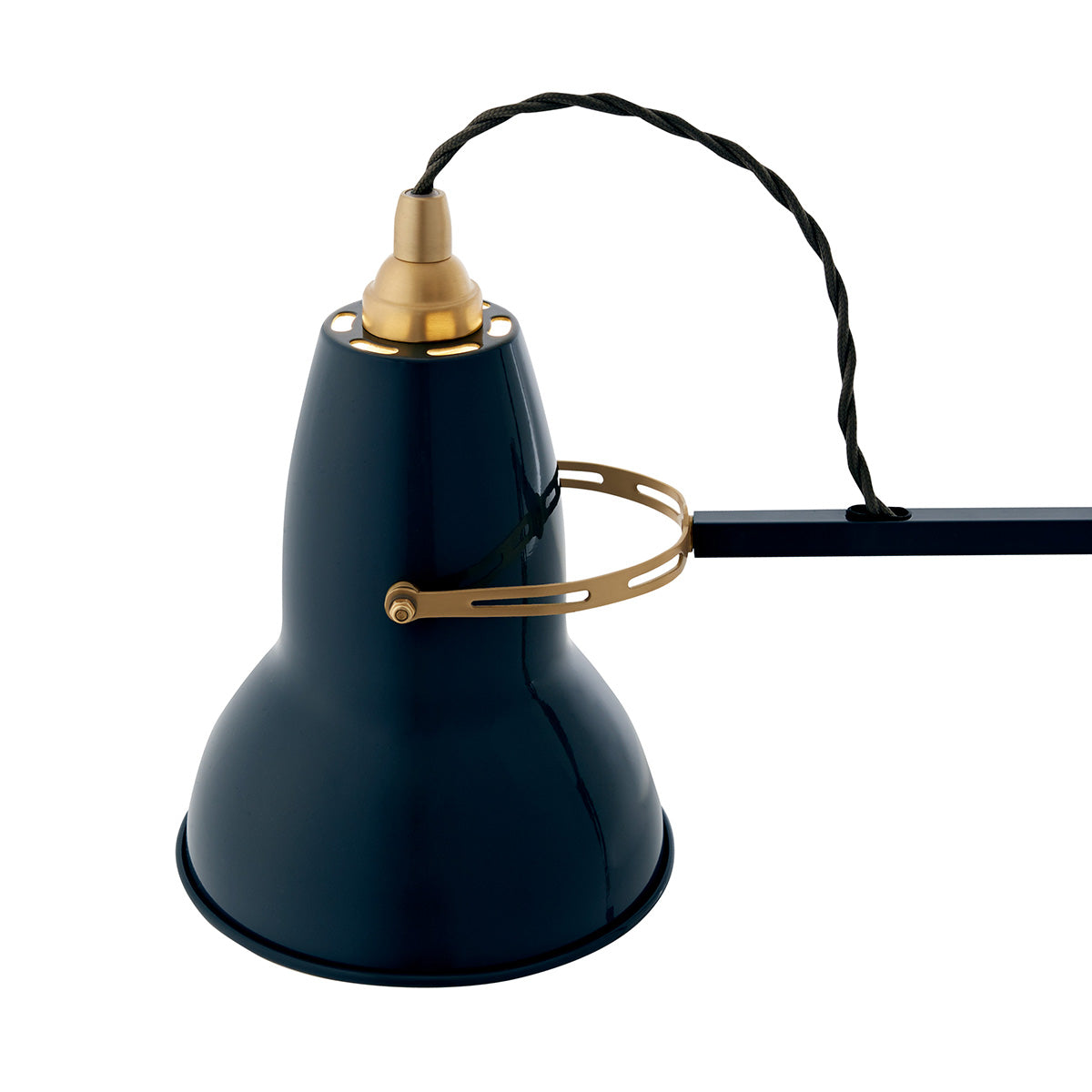 Elegant and durable Ink Blue Anglepoise Original 1227™ Desk Lamp with brass accents. Stylish and built to last.