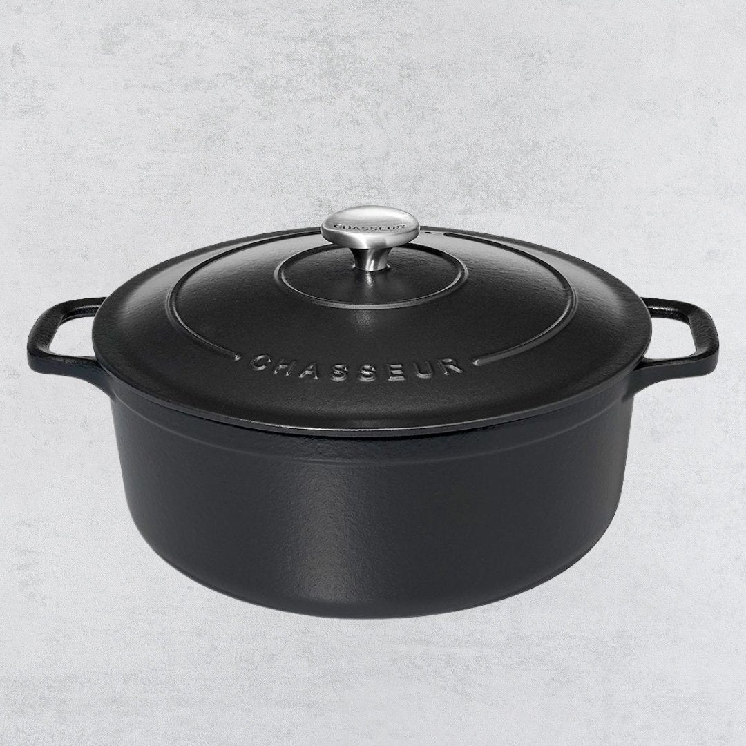 Chasseur - Enamelled Cast Iron Round Dutch Oven, Matt Black - Buy Me Once UK