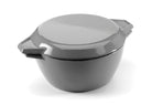 Samuel Groves - Grey & White Round Cast Iron Enamel Casserole Dish With Lid - Buy Me Once UK