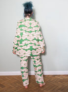 Wild Clouds - Organic Cotton & Linen Green Clouds Pyjama Trousers - Buy Me Once UK