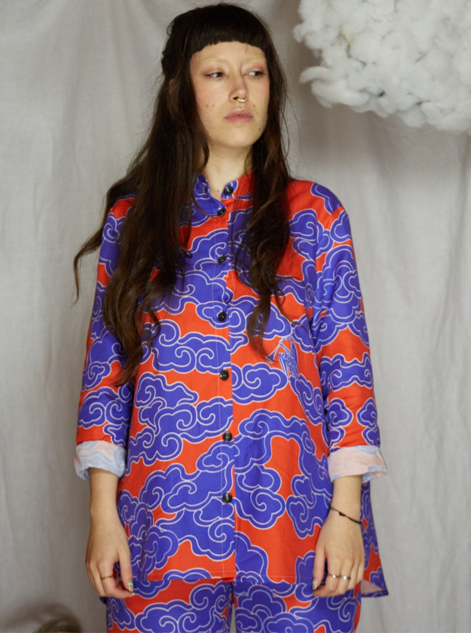 Wild Clouds - Organic Cotton & Linen Indigo Clouds Pyjama Shirt - Buy Me Once UK