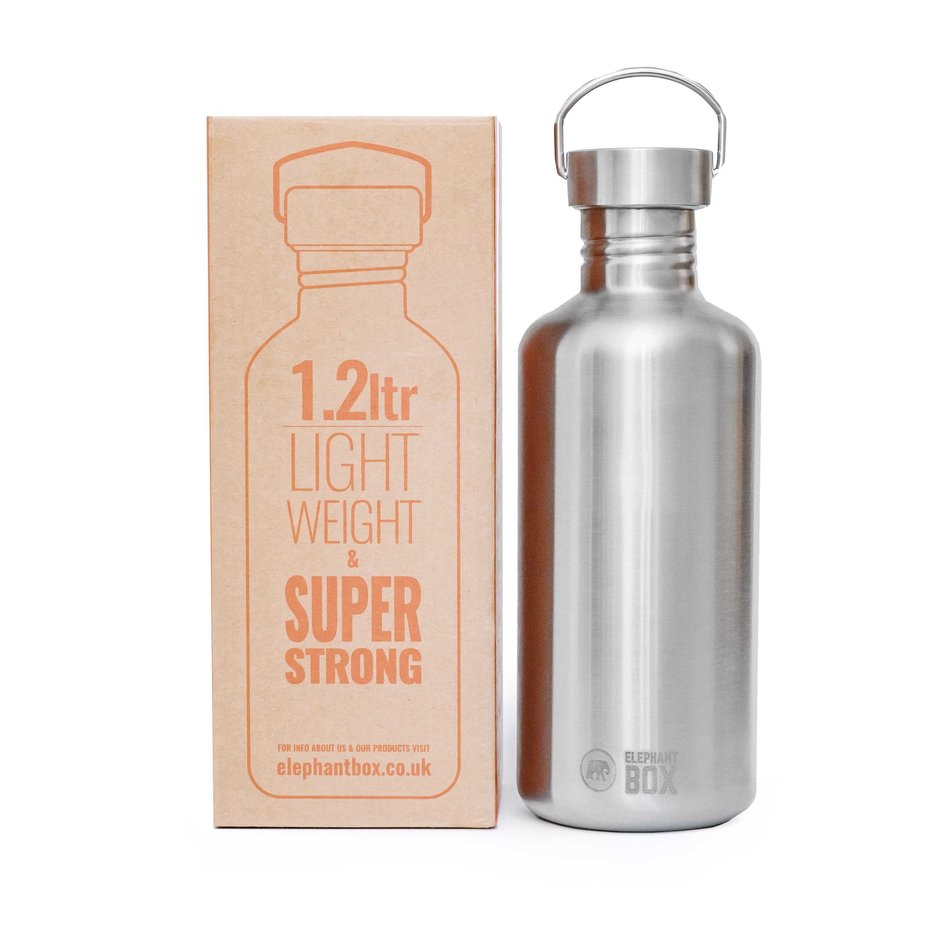 Single Wall Water Bottle 1.2 litre Elephant Box