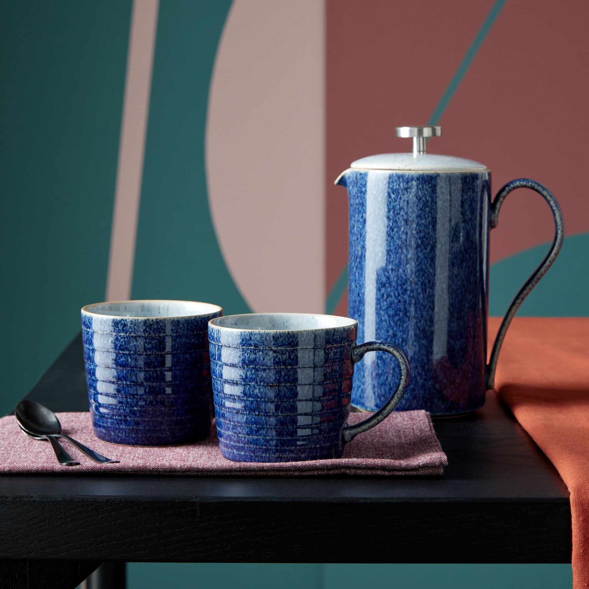 Denby - Studio Blue Set of 2 Pebble Ridged Mug - Buy Me Once UK