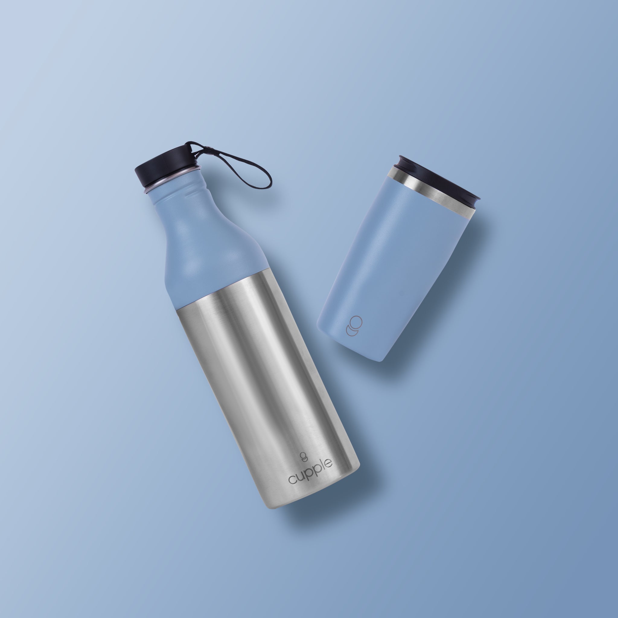 Cupple - Water Bottle & Coffee Cup, Light Blue - Buy Me Once UK